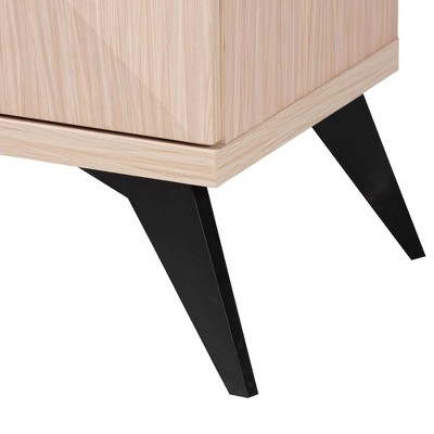 Draper Light Brown and Black Wood 4-Door Sideboard Buffet