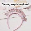 Evo Bytes Pink Happy Birthday Felt Headband with Glitter, Ideal for Baking Decor & Party Look - 2 of 4