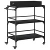 vidaXL Kitchen Trolley Black 32.1 in.x16.1 in.x36.4 in. Engineered Wood - 2 of 4