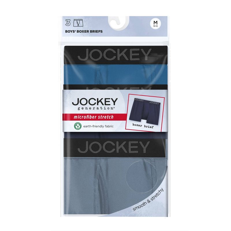 Jockey Generation™ Boys' 3pk Microfiber Boxer Briefs - Blue, 4 of 5