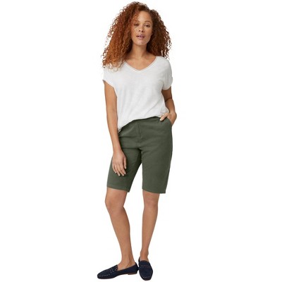 Ellos Women's Plus Size Bermuda Shorts - 32, Green : Target
