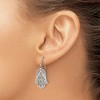 Chisel Stainless Steel Polished and Textured Hamsa Dangle Earrings Shepherd Hook - 4 of 4