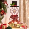 The Lakeside Collection Lighted Wagon Wheel Snowman Decor - 3 of 3