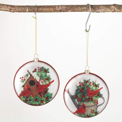 5.5"H Sullivans Cardinal Disc Ornament - Set of 2  Multicolored Christmas Ornaments