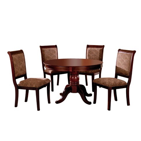 5pc Bielsburg Round Pedestal Dining Table Set Red Homes Inside Out Target