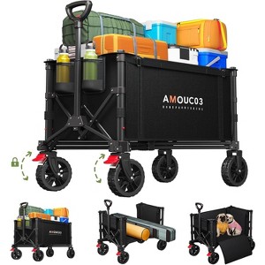 Outdoor trolley, Wagons Carts Foldable, 220 lbs Max Load and Expandable Storage Space, Wheels for Groceries, Shopping, Sport, Beach,Garden and Camping - 1 of 4