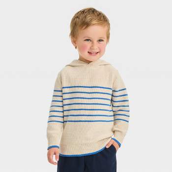 Toddler Boys' Striped Hoodie Sweatshirt - Cat & Jack™ Beige