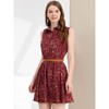 INSPIRE CHIC Women's Floral Sleeveless Half Placket Mini Belted Summer Dress - 2 of 4