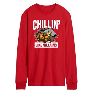 Men's - Teenage Mutant Ninja Turtles - Chillin Like Villains Long Sleeve Graphic T-Shirt - 1 of 3