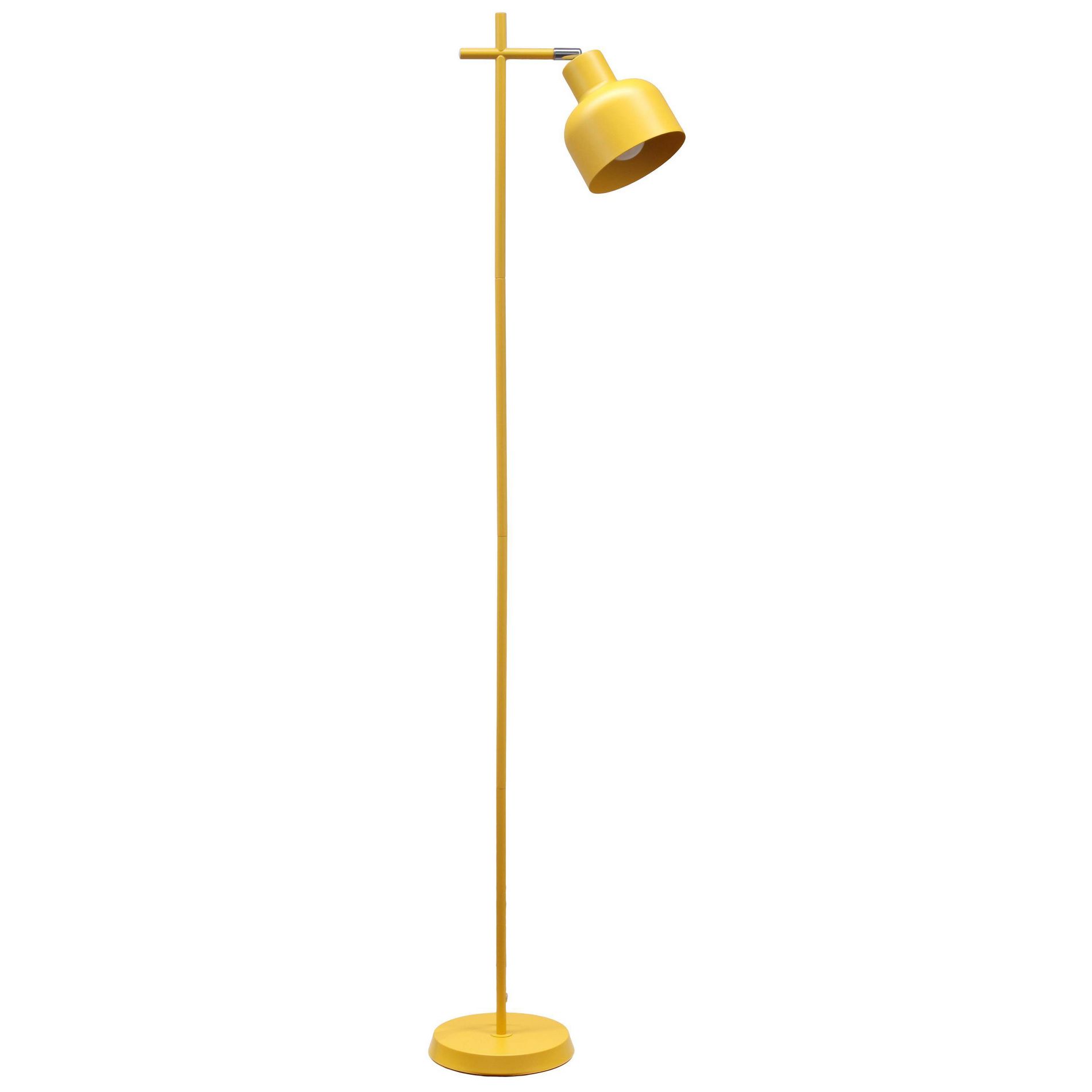 Simple Designs Sleek Essentials Basic Adjustable Floor Lamp Yellow