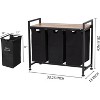Laundry Hamper with Lid, Pull-Out Removable Basket Organisers/Storage Hanging Cupboard, Laundry Room, Bathroom, Bedroom, Hotel - 2 of 4