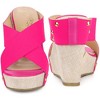 Perphy Women's Open Toe Platform Linen Slide Wedge Heel Sandals - 2 of 4