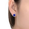 Guili Sterling Silver Colored Cubic Zirconia Round Halo Stud Earrings, a Radiant and Classic Jewelry Piece for a Versatile and Elegant Appeal - 2 of 4