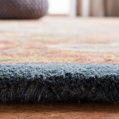 Elegant Heritage Green and Red Hand-Tufted Wool Area Rug - 3' x 5'