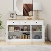 VYNXARIA White Buffet Cabinet with 3 Drawers & 3 Doors - Versatile Storage for Any Room - 4 of 4