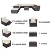 YOOCOZZ 11-Piece Outdoor Patio Rattan Conversation Set & Sectional Sofa Set with Storage Seats - Beige+Grey - 4 of 4