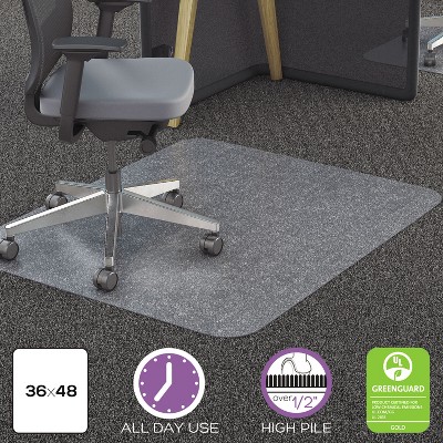 3'x4' Rectangle Solid Office Chair Mat Clear - Deflecto