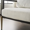 APRILSOUL Modern Low Back White Upholstered Accent Armchair with Gold Metal Legs & Rubberwood Frame,  White - 2 of 4