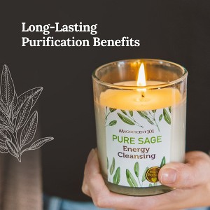 Magnificent 101 Set of 3 Long Lasting Pure Sage Smudge Candles | 42 Hour Burn - 3.5 Oz Each | Made of Soy Wax Candle for House - 1 of 4