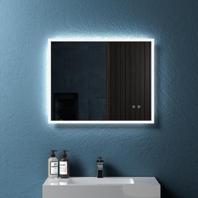 30x24 Inch LED Bathroom Mirror, Anti-Fog, Memory Function, Adjustable Brightness & Temperature, Wall Mounted Vanity Mirror