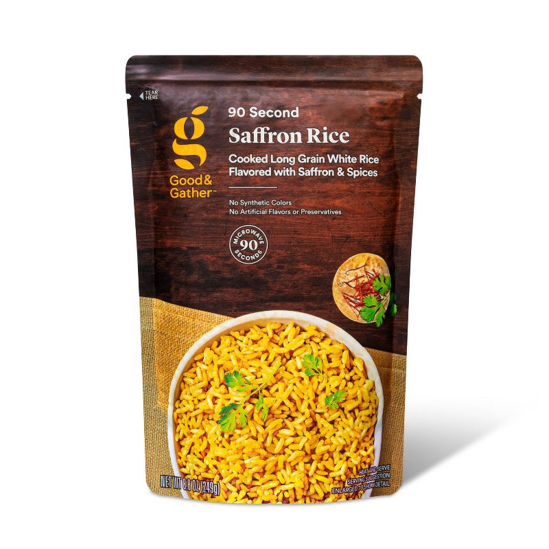 90 Second Saffron Rice Mix Microwavable Pouch  - 8.8oz - Good &#38; Gather&#8482;, 1 of 4