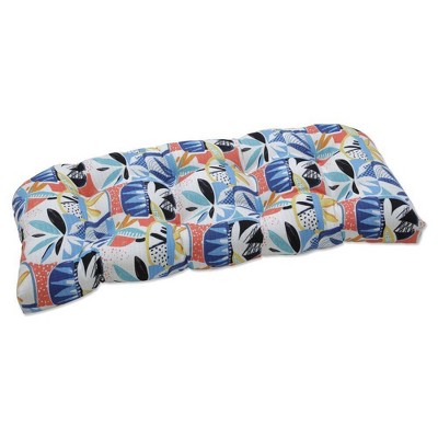 Outdoor/Indoor Loveseat Cushion Upbeat Disco Blue - Pillow Perfect