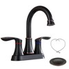 Stylish 2-Handle 4-Inch Oil Rubbed Bronze Bathroom Faucet with Pop-up Drain and Supply Hoses - 2 of 4