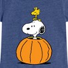 Girls' - Peanuts - Snoopy Woodstock Pumpkin Fitted Short Sleeve Graphic T-Shirt - 2 of 4