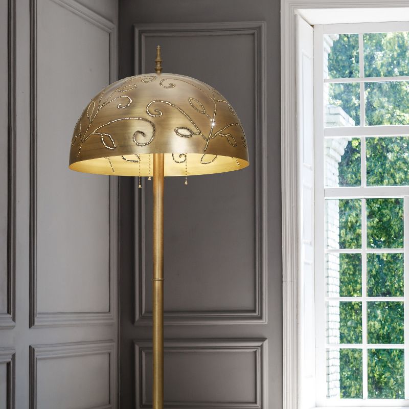 River of Goods 65.25&#34; 3-Light Ivy Brushed Gold Finish Metal Floor Lamp, 5 of 12