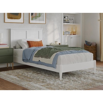 AFI Furnishings Charlotte Twin XL Solid Wood Low Profile Platform Bed in White