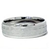 Pompeii3 Mens 14K White Gold 7mm Textured Comfort Wedding Band - 2 of 4