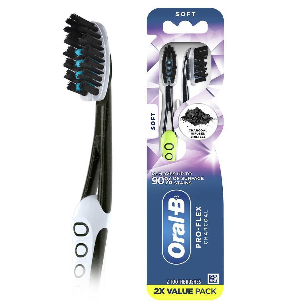Oral-B Pro-Flex Charcoal Manual Toothbrush  Soft  2 Count