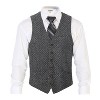 Gioberti Men's 6 Button Slim Fit Formal Herringbone Tweed Vest - 4 of 4