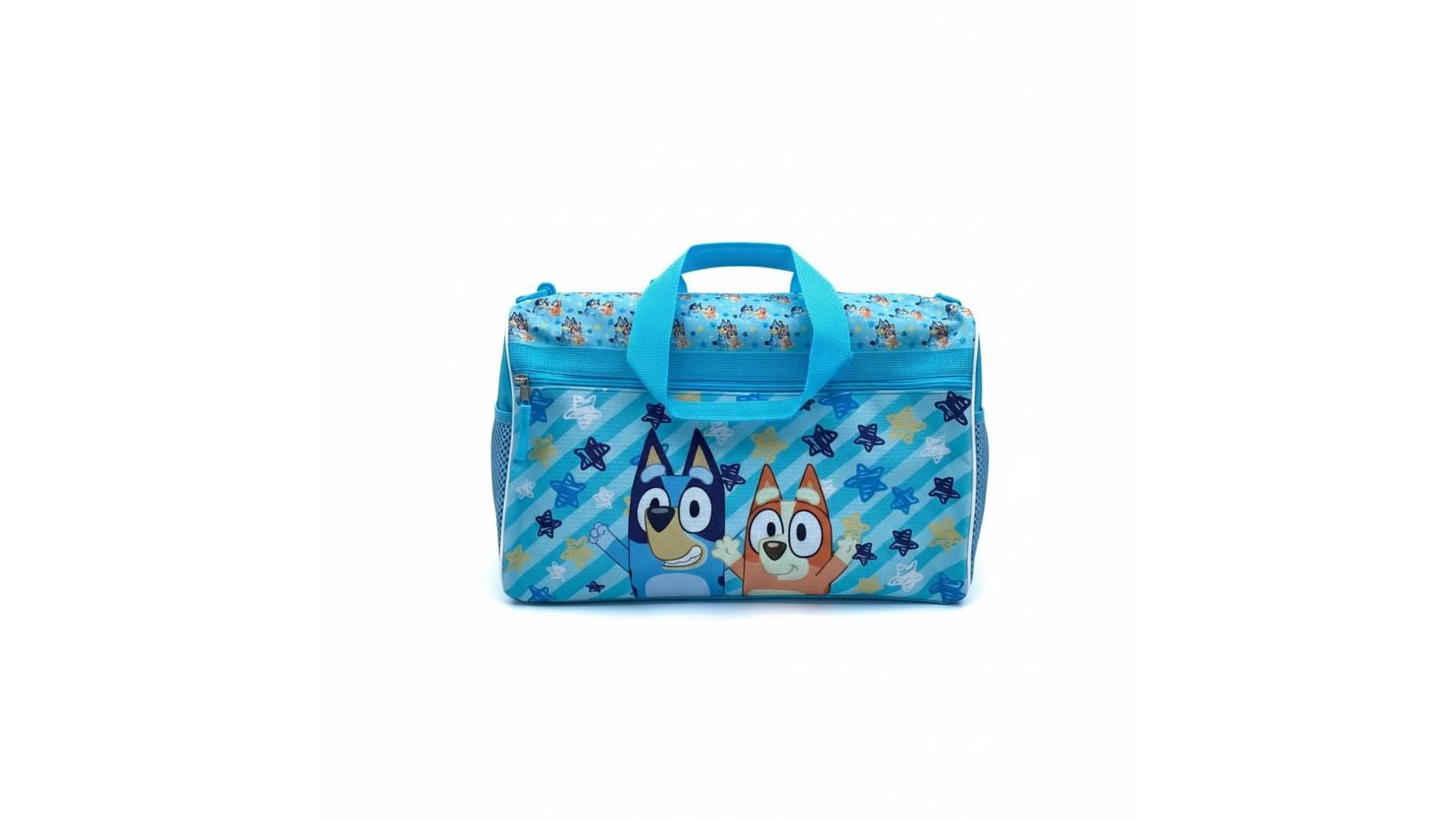 Fast Forward Disney Kids Duffle Bag 16.5" x 10.5" x 8.5" with Zipper Pocket, Mesh Side Pockets Shoulder Strap