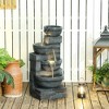 Outsunny 30" Outdoor Fountain with Lights, 4-Tier Resin Cascading Water Bowls Garden Fountain with Pump, Gray - 2 of 4