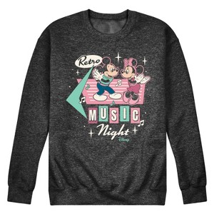 Men's - Disney - Mickey and Minnie Mouse Retro Music Night Graphic Fleece Sweatshirt - 1 of 4