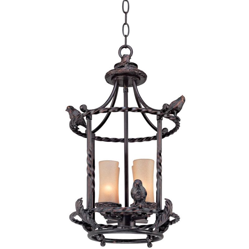 Franklin Iron Works Wrought Bronze Pendant Chandelier 13" Wide Rustic Scavo Glass 4-Light Fixture Dining Room House Foyer Kitchen, 3 of 10