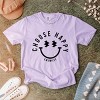 Simply Sage Market S.W.Smiley Choose Happy Lighting Eyes Garment Dyed Tee - M - Orchid - 3 of 4