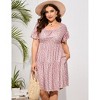 Coolmee Womens Plus Size Summer Midi Dresses Casual Ruffle Sleeve Tiered Swing Sundress with Pockets - 2 of 4