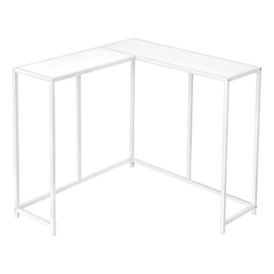 Monarch Specialties Accent Table Console Entryway Narrow Corner Living Room Bedroom White Laminate White Metal Contemporary Modern