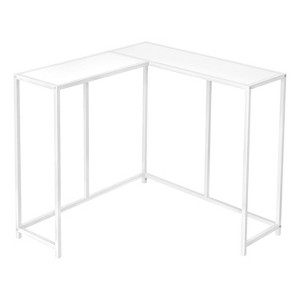 Monarch Specialties Accent Table Console Entryway Narrow Corner Living Room Bedroom White Laminate White Metal Contemporary Modern - 1 of 4