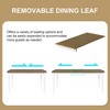 Vynxaria Expandable Dining Table Set for 4 to 8, Rustic Space-Saving Table with Removable Leaves, Wooden Dining Room Table,Natural+White - 3 of 4
