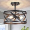 LNC Diana 3-Lights 12.5-in Brushed Black LED Semi-flush Mount Lights - 2 of 4