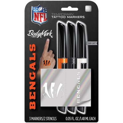 NFL Cincinnati Bengals Temporary Tattoo Marker - 3pk