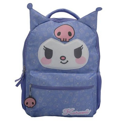 Hello Kitty Kuromi Backpack for Girls, Sanrio Kawaii Bookbag, 16 Inch Anime School Bag with 3D Features