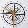 Olivia & May 19"x20" Stainless Steel Compass Wall Clock with Rope Accents Brown: Nautical Theme, Indoor Use - image 3 of 4