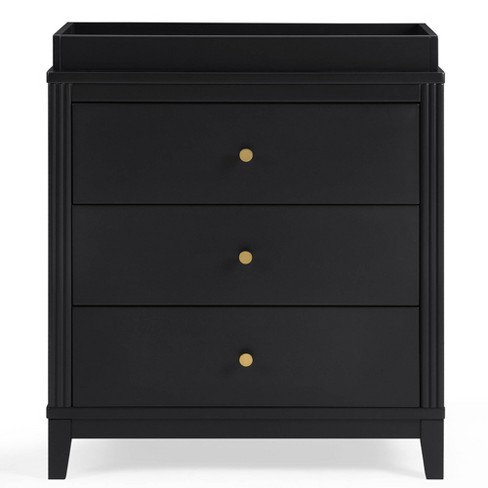 Delta Children Eloise 3 Drawer Dresser with Changing Top Midnight Gray