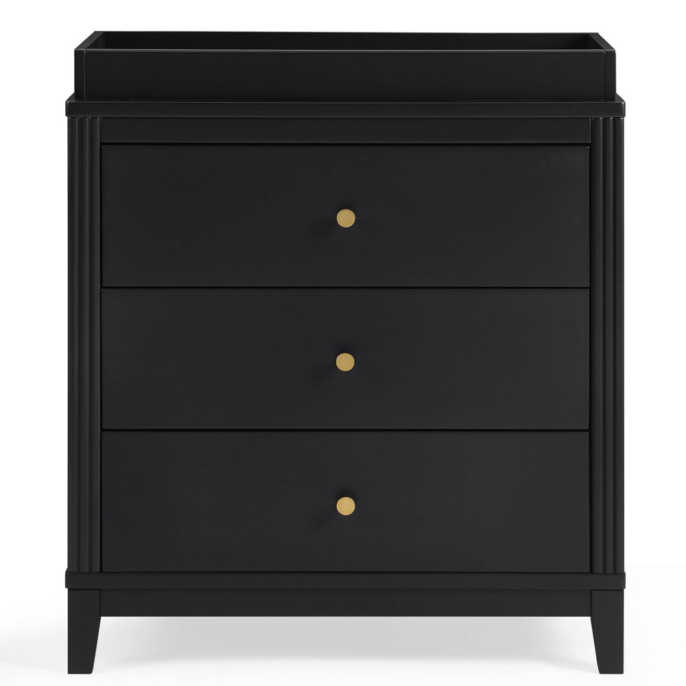 Photos - Dresser / Chests of Drawers Delta Children Eloise 3 Drawer Dresser with Changing Top - Midnight Gray