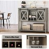 Jojoka Console Table Coffee Bar Cabinet Farmhouse Entryway Sofa Table with Open Storage Shelf,Grey - 4 of 4