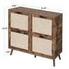 NicBex 41.34 Inch Freestanding Modern Shoe Cabinet with 4 Rattan Flip Drawers and Pine Legs for Hallway,Living Room and Entryway - 3 of 4